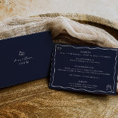  whimsical 手描き落書きのウェディング詳細カード 招待状