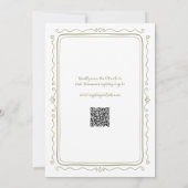 whimsical 手描き落書き QR コード ブライダル シャワー 招待状 (裏面)