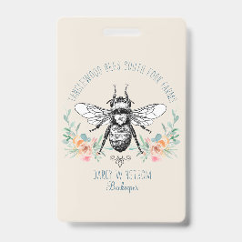 whimsical 手描き ハチミツ 蜂 養蜂場 花のバッジ バッジ