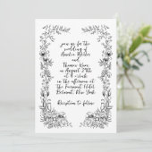 whimsical 手描き フラワー ボタニカル ウェディング 招待状 (スタンド正面)