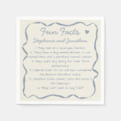  whimsical 手書きの淡い青い カップルの楽しい事実 スタンダードカクテルナプキン (正面)