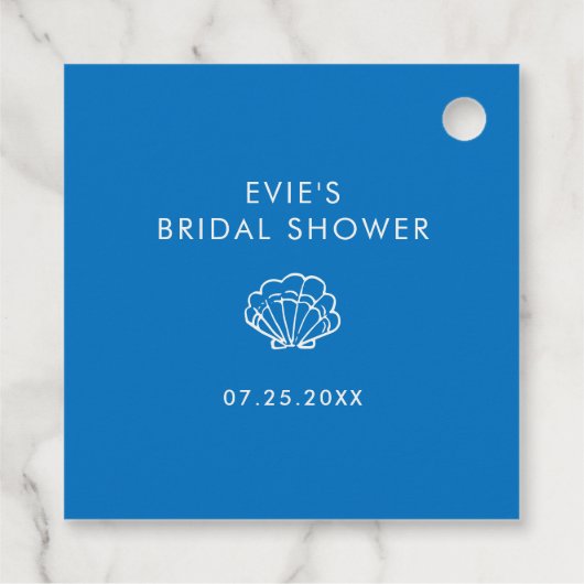 whimsical 手書きの青い感謝カード フェイバータグ (裏面)