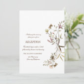  whimsical 水彩画のワイルドフラワーの受付 招待状 (スタンド正面)