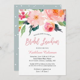  whimsical 水彩花 Modern 婚礼午餐会 招待状