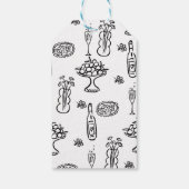  whimsical 黒手描き ブライダルシャワー ギフトタグ (裏面)