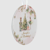 Whimsical 1st Birthday gold foil snowflakes オーナメント (正面)