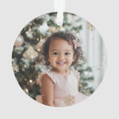 Whimsical 1st Birthday gold foil snowflakes オーナメント (裏面)