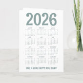 Whimsical 2026 Calendar 12 Days Christmas Folded シーズンカード (裏面)