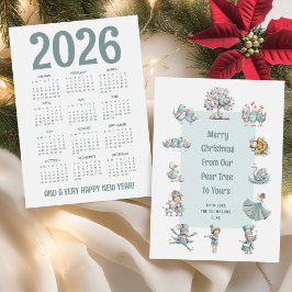 Whimsical 2026 Calendar 12 Days of Christmas シーズンカード