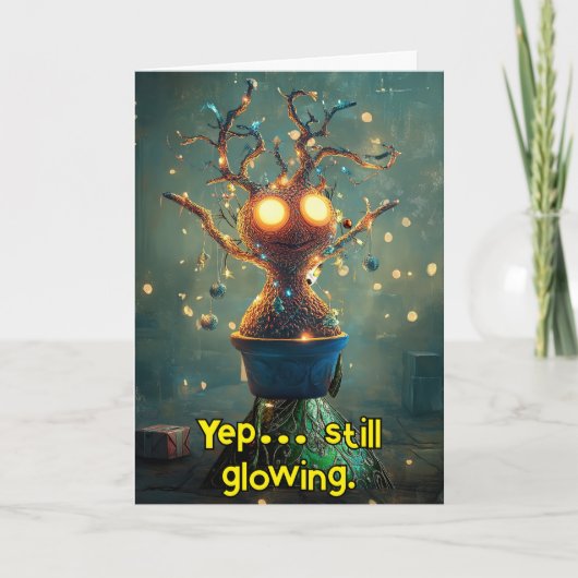 *~* Whimsical 29 Glow Funny Magical Christmas AP97 サンキューカード (正面)