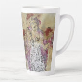 Whimsical 3 Face Love Amy Original Painting  カフェラテマグ (右)