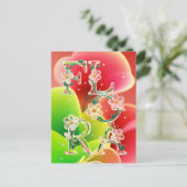 Whimsical 3D Glass Flora Typography  ポストカード (スタンド正面)