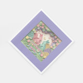 Whimsical 3D Paper Cut Bunny & Easter Eggs Paper スタンダードランチョンナプキン (角)