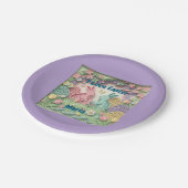 Whimsical 3D Paper Cut Bunny & Easter Eggs Party  ペーパープレート (アングル)