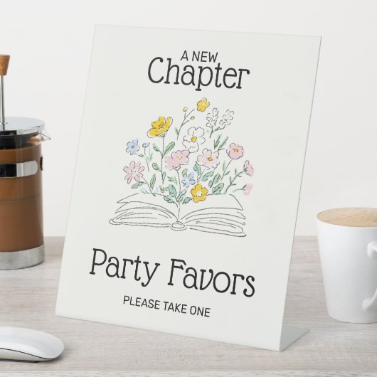 Whimsical A New Chapter Bridal Shower Sign 台座サイン (インサイチュ)