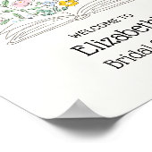 Whimsical A New Chapter Bridal Shower Welcome Sign ポスター (角)