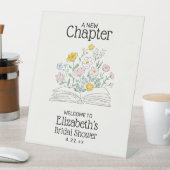 Whimsical A New Chapter Bridal Shower Welcome Sign 台座サイン (インサイチュ)