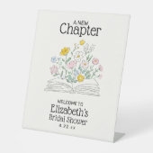 Whimsical A New Chapter Bridal Shower Welcome Sign 台座サイン (正面)