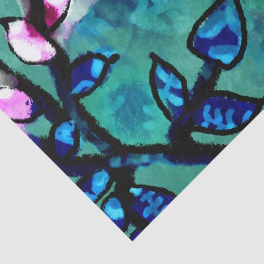 Whimsical Abstract Bird Floral Decoupage 薄葉紙 (詳細)