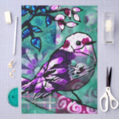 Whimsical Abstract Bird Floral Decoupage 薄葉紙 (クラフト)
