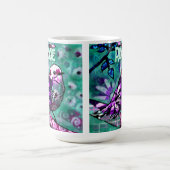 Whimsical Abstract Bird Floral Personalized コーヒーマグカップ (中央)
