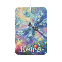Whimsical Abstract Dragonfly Floral Personalized カーエアーフレッシュナー