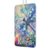 Whimsical Abstract Dragonfly Floral Personalized カーエアーフレッシュナー (左)