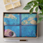 Whimsical Abstract Fish Nautical Coastal Decoupage 薄葉紙 (ギフト)