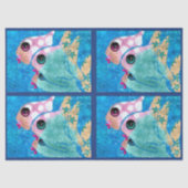 Whimsical Abstract Fish Nautical Coastal Decoupage 薄葉紙 (正面)