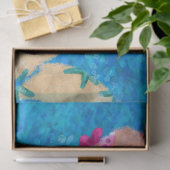 Whimsical Abstract Fish Nautical Coastal Decoupage 薄葉紙 (ギフト)