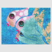 Whimsical Abstract Fish Nautical Coastal Decoupage 薄葉紙 (正面)