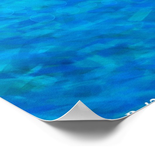 Whimsical Abstract Fish Trio Blue Personalized ポスター (角)