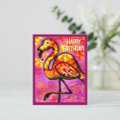 Whimsical Abstract Flamingo Birthday Card (スタンド正面)