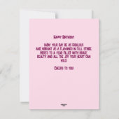 Whimsical Abstract Flamingo Birthday Card (裏面)