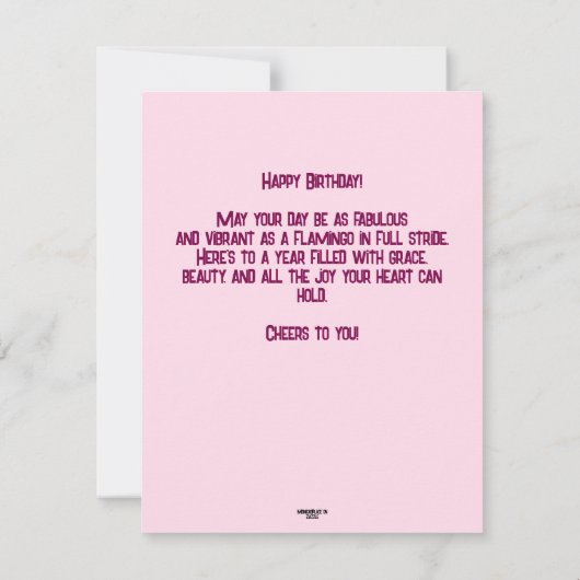 Whimsical Abstract Flamingo Birthday Card (裏面)