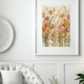Whimsical Abstract Flower Botanical Wall Art ポスター