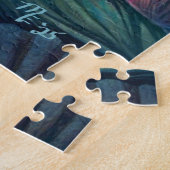 Whimsical Abstract Mermaid Nautical Teal Seashells ジグソーパズル (側面)