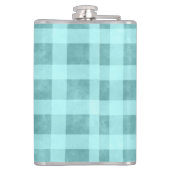 Whimsical Abstract Mermaid Nautical Teal Seashells フラスク (裏面)