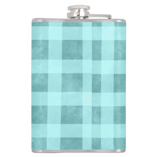 Whimsical Abstract Mermaid Nautical Teal Seashells フラスク (裏面)