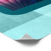 Whimsical Abstract Mermaid Nautical Teal Seashells ポスター (角)