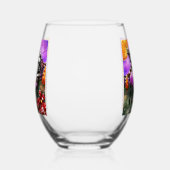 Whimsical Abstract Momma & Baby Cow Funky Farm ステムなしワイングラス (左)