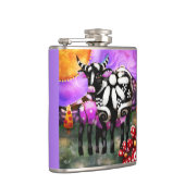 Whimsical Abstract Momma & Baby Cow Funky Farm フラスク (右)