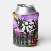 Whimsical Abstract Momma & Baby Cow Funky Farm 缶クーラー (缶正面)