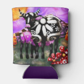 Whimsical Abstract Momma & Baby Cow Funky Farm 缶クーラー (裏面)