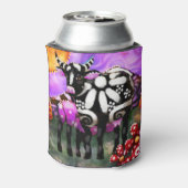 Whimsical Abstract Momma & Baby Cow Funky Farm 缶クーラー (缶裏面)