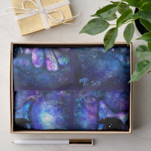 Whimsical Abstract Owl Big-Eyed Decoupage 薄葉紙 (ギフト)