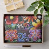 Whimsical Abstract Puffin Bird In Flowers 薄葉紙 (ギフト)