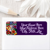 Whimsical Abstract Puffin Return Address Label ラベル (インサイチュ)