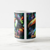 Whimsical Abstract Toucan Bird Personalized コーヒーマグカップ (中央)