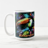 Whimsical Abstract Toucan Bird Personalized コーヒーマグカップ (左)